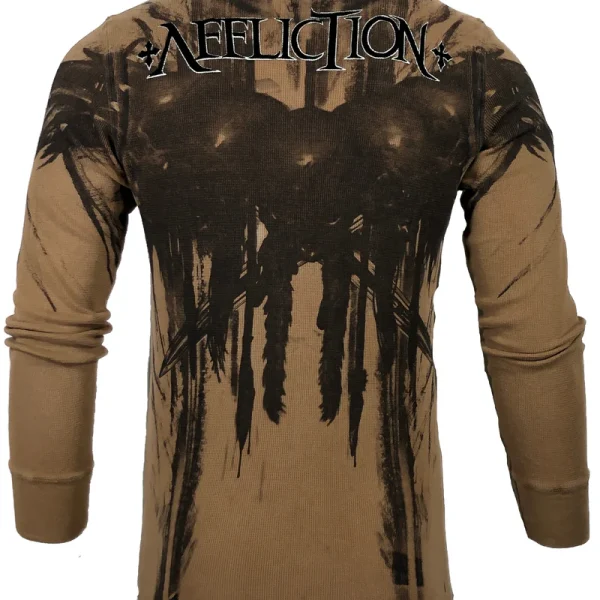 AFFLICTION Men's Long Sleeve Thermal Shirt DARK NIGHT